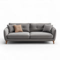 Modern gray fabric sofa with wooden legs 200 x 90 x 80cm for living room use