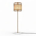 Iron and marble floor lamp with cage shade for living room use 30 x 30 x 150cm