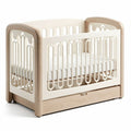 Wooden crib with removable mattress and storage drawer 120 x 60 x 90cm