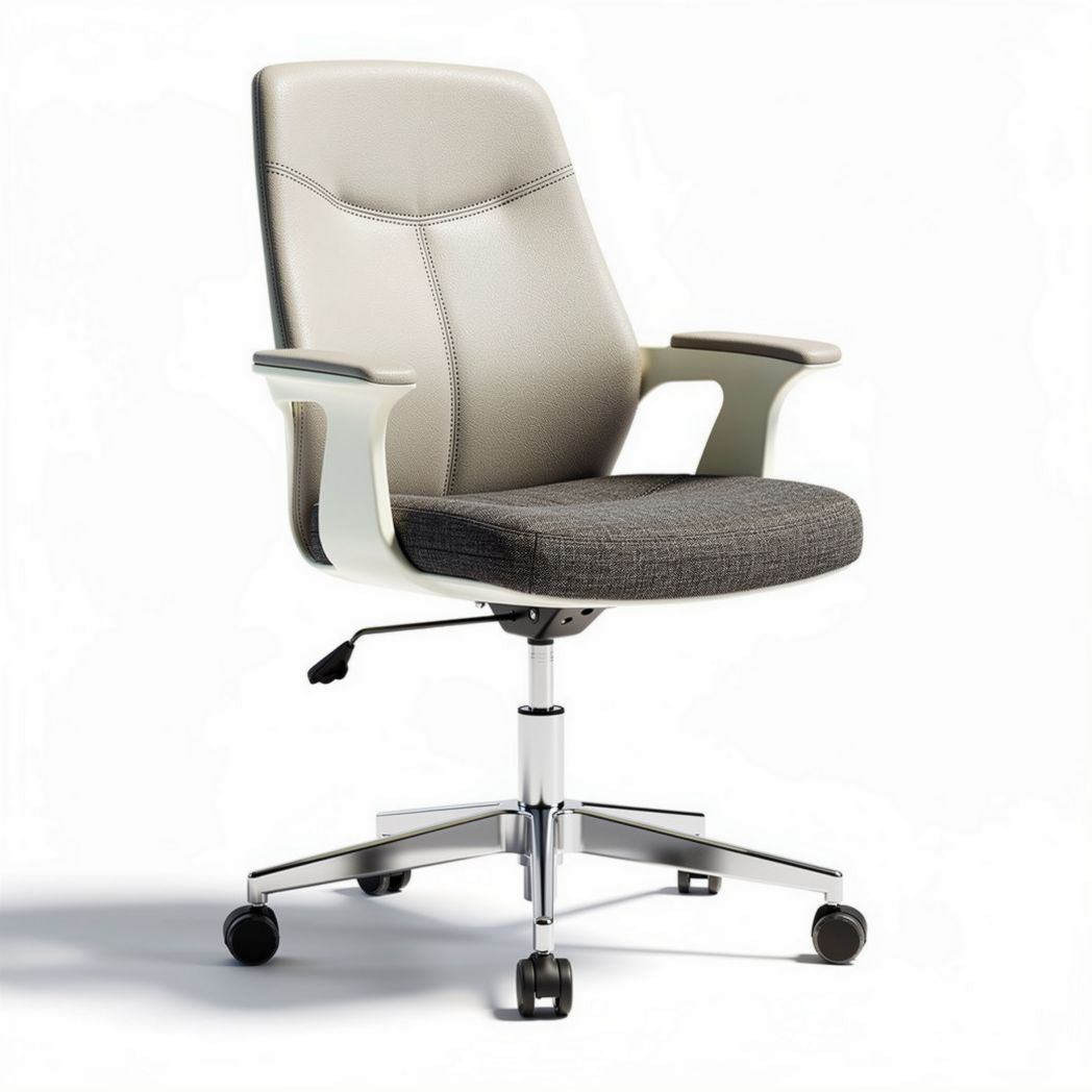 Office chair with ergonomic design and adjustable height in gray color
