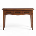 Wooden console table with three drawers 100 x 40 x 75cm brown finish