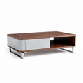 Wooden coffee table with storage drawer and metal legs 100 x 60 x 40cm