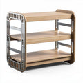 Wooden storage shelf with metal frame 80 x 40 x 70cm for home organization